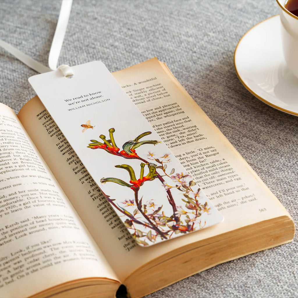 Woodlands Bookmark - Kangaroo Paw & Marianthus – Bell Art