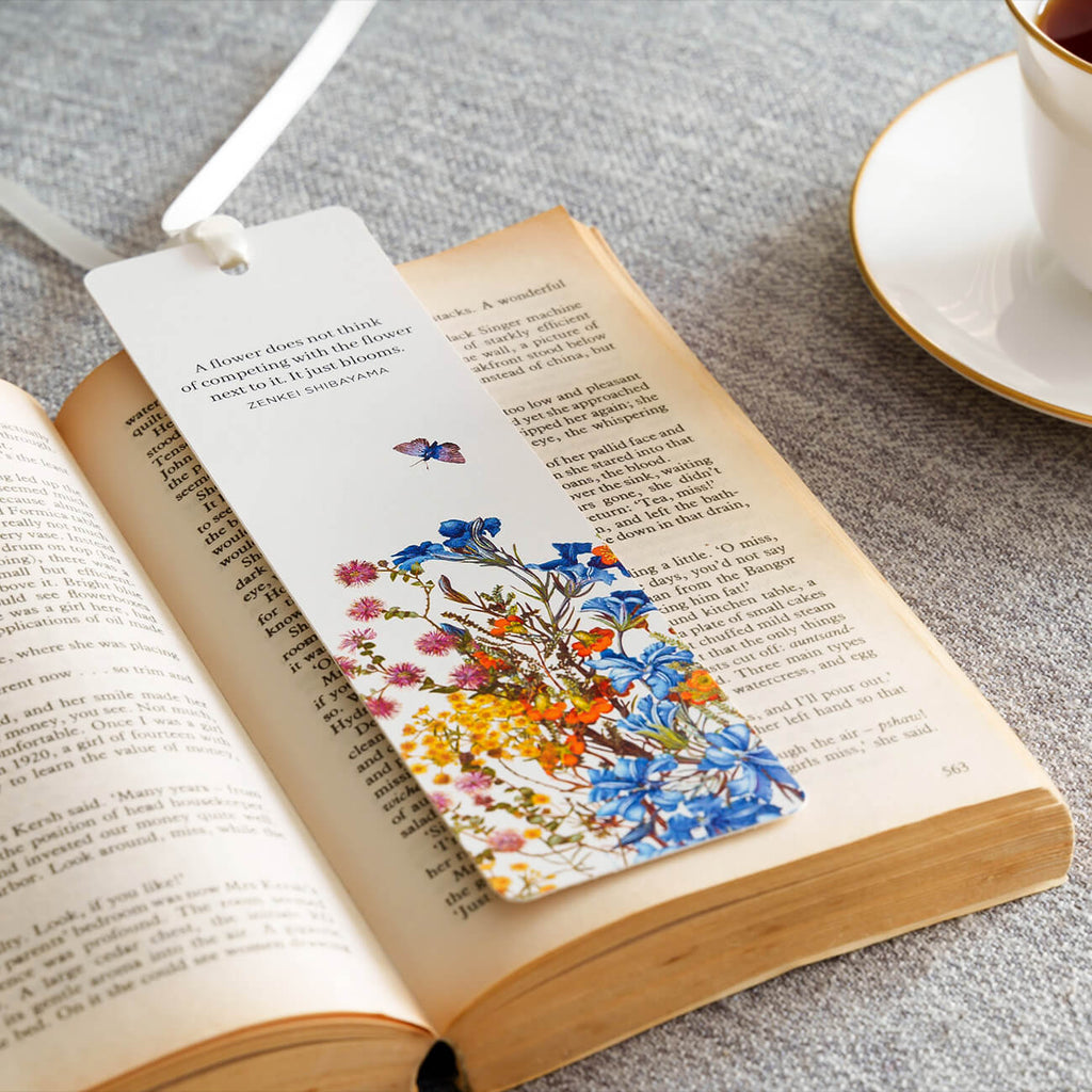 Woodlands Bookmark- Leschenaultia & Pomegranate – Bell Art